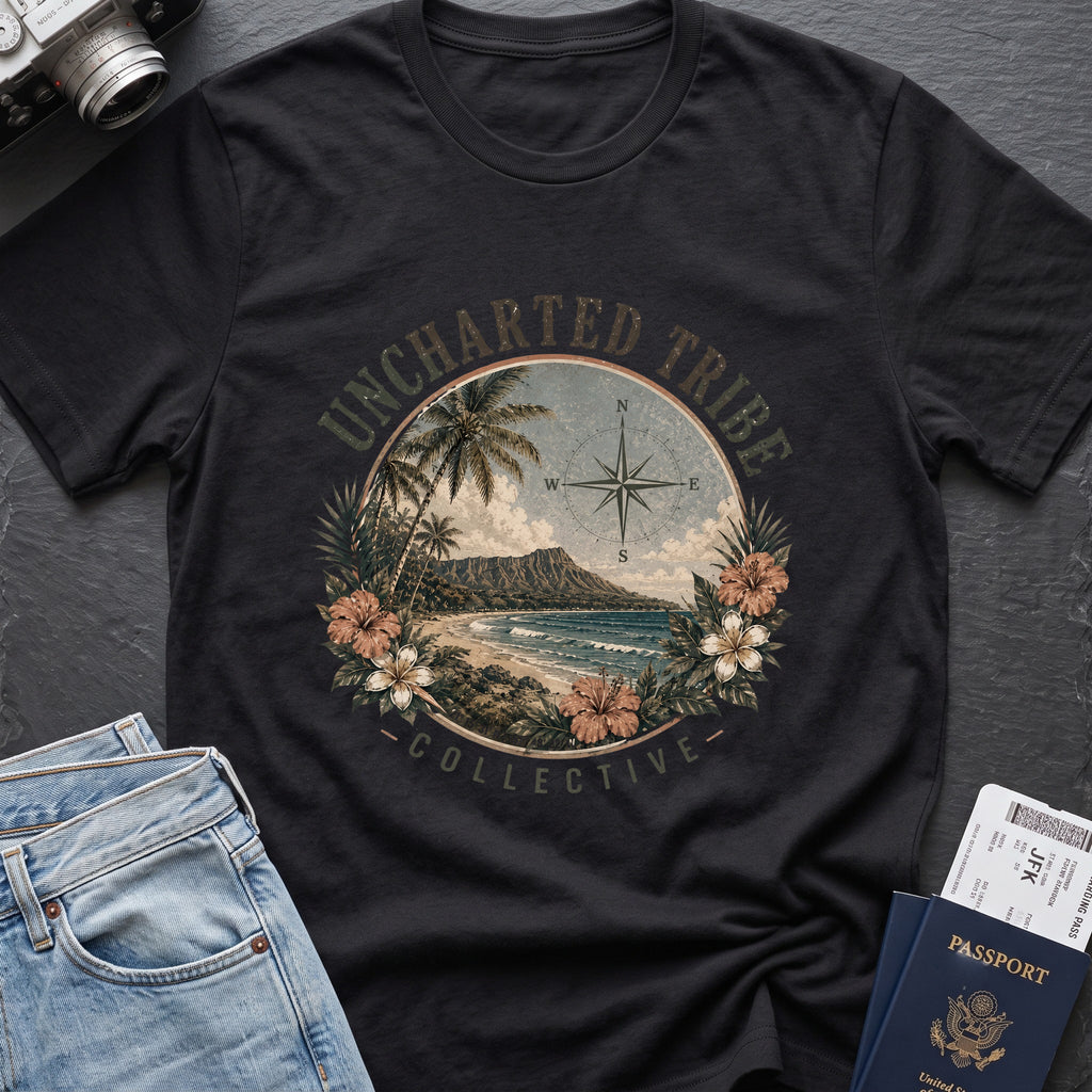 Vintage Diamond Head T-Shirt in Black, front view.