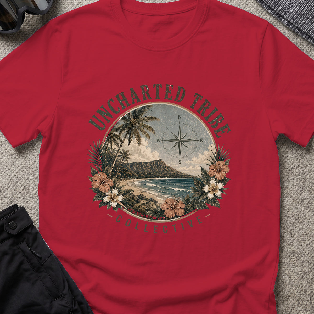 Vintage Diamond Head T-Shirt in Antique Cherry Red, front view.