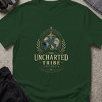 Travel Society T-Shirt in Forest Green, front view.