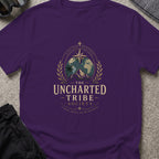 Travel Society T-Shirt in Purple, front view.