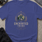 Travel Society T-Shirt in Metro Blue, front view.
