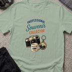 Professional Souvenir Collector T-Shirt in Sage, front view.