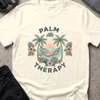 Palm Therapy T-Shirt in Natural, front view.