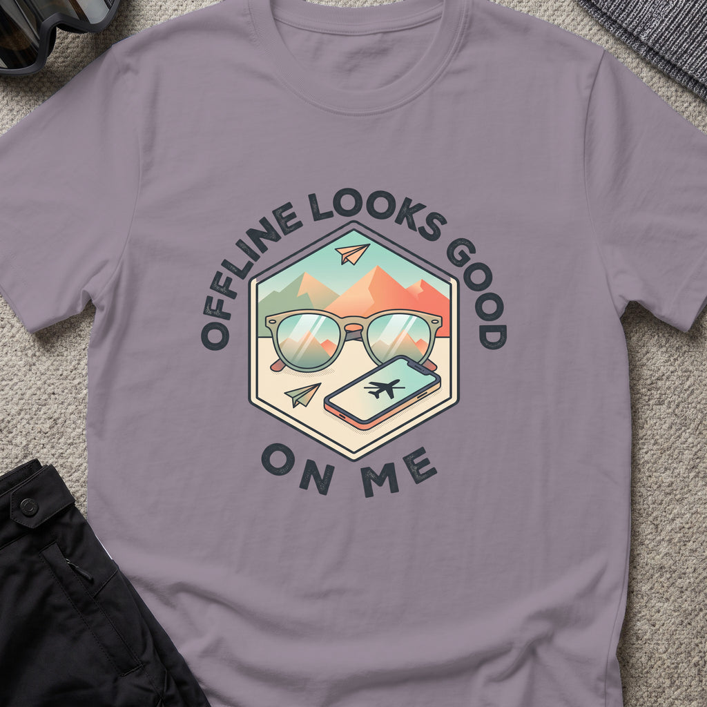 Offline Looks Good on Me T-Shirt in Paragon, front view.