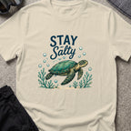 Stay Salty T-Shirt in Sand, front view.