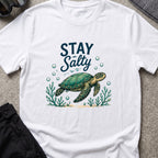 Stay Salty T-Shirt in White, front view.