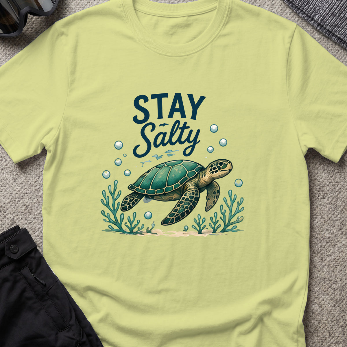 Stay Salty T-Shirt in Pistachio, front view.