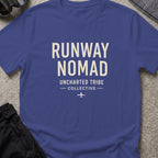 Runway Nomad T-Shirt in Metro Blue, front view.