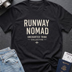 Runway Nomad T-Shirt in Black, front view.