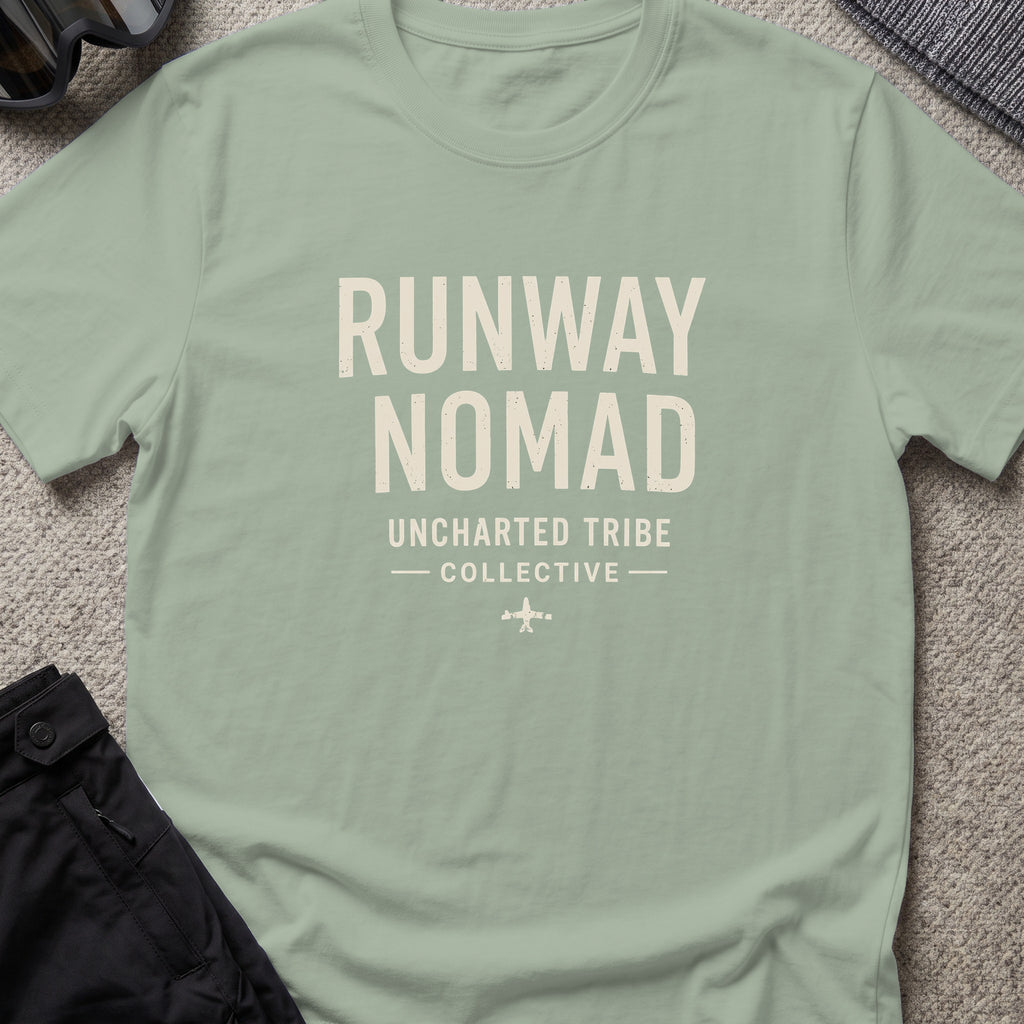 Runway Nomad T-Shirt in Sage, front view.