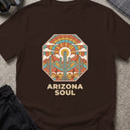 Arizona Soul T-Shirt in Dark Chocolate, front view.