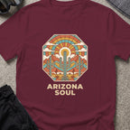 Arizona Soul T-Shirt in Maroon, front view.