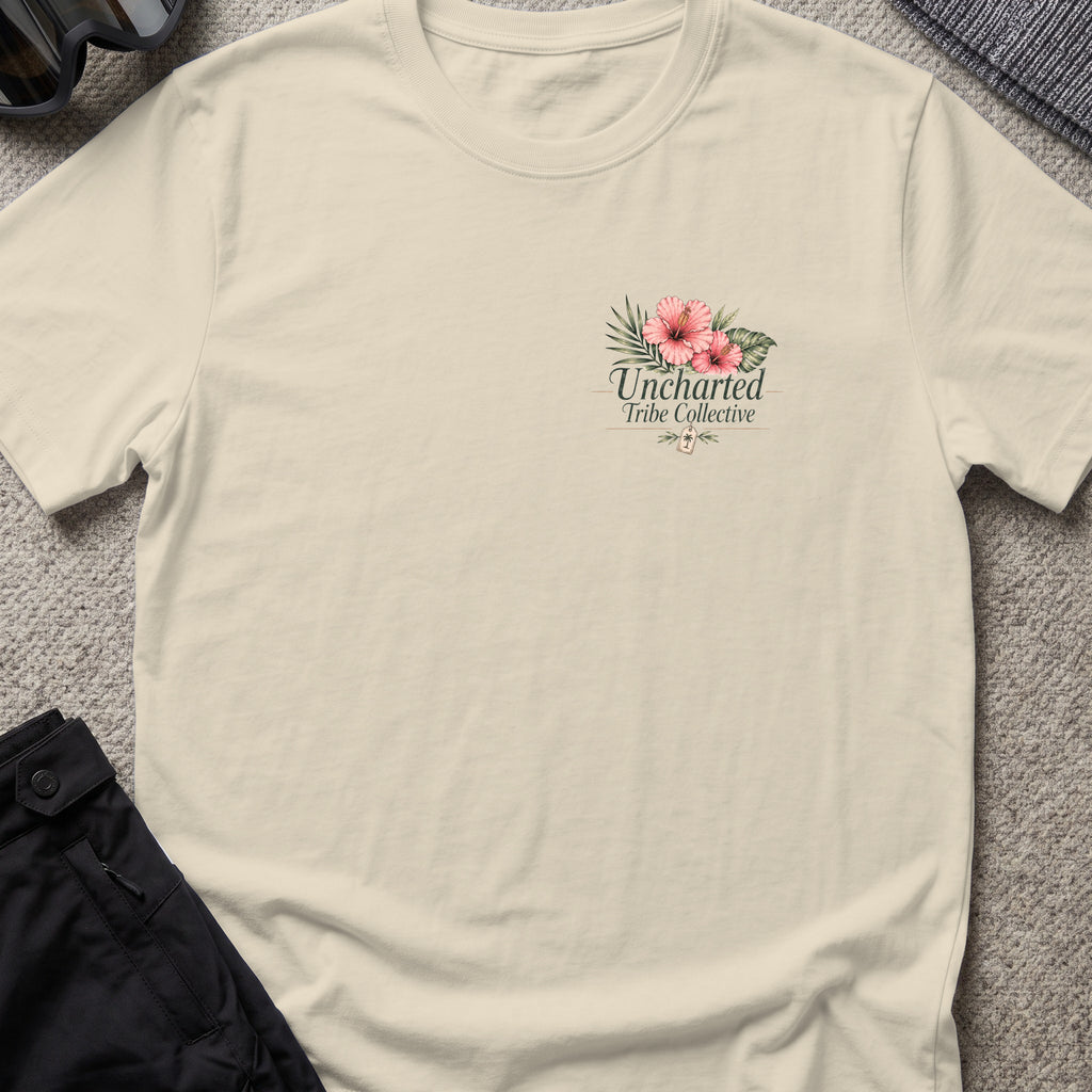 Packed the Island T-Shirt in Sand, front view.