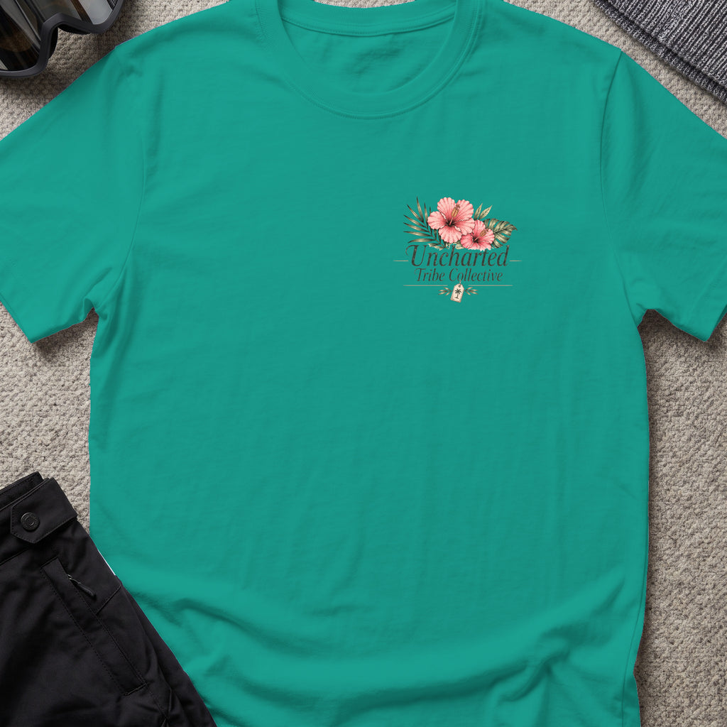 Packed the Island T-Shirt in Jade Dome, front view.