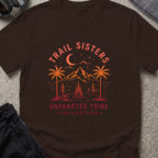 Trail Sisters T-Shirt in Dark Chocolate, front view.