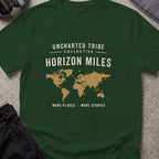 Horizon Miles T-Shirt in Forest Green, front view.
