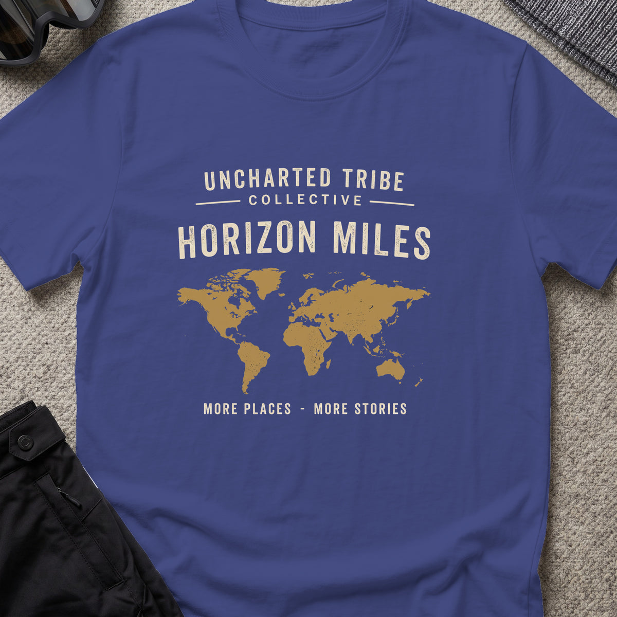 Horizon Miles T-Shirt in Metro Blue, front view.