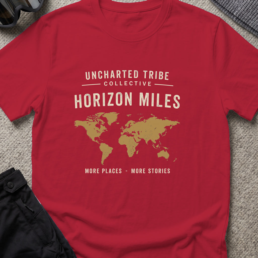 Horizon Miles T-Shirt in Antique Cherry Red, front view.