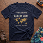 Horizon Miles T-Shirt in Navy, front view.