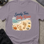 Sandy Toes Salty Kisses T-Shirt in Paragon, front view.