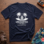 Uncharted Tribe Collective Surfer T-Shirt in Navy, front view.