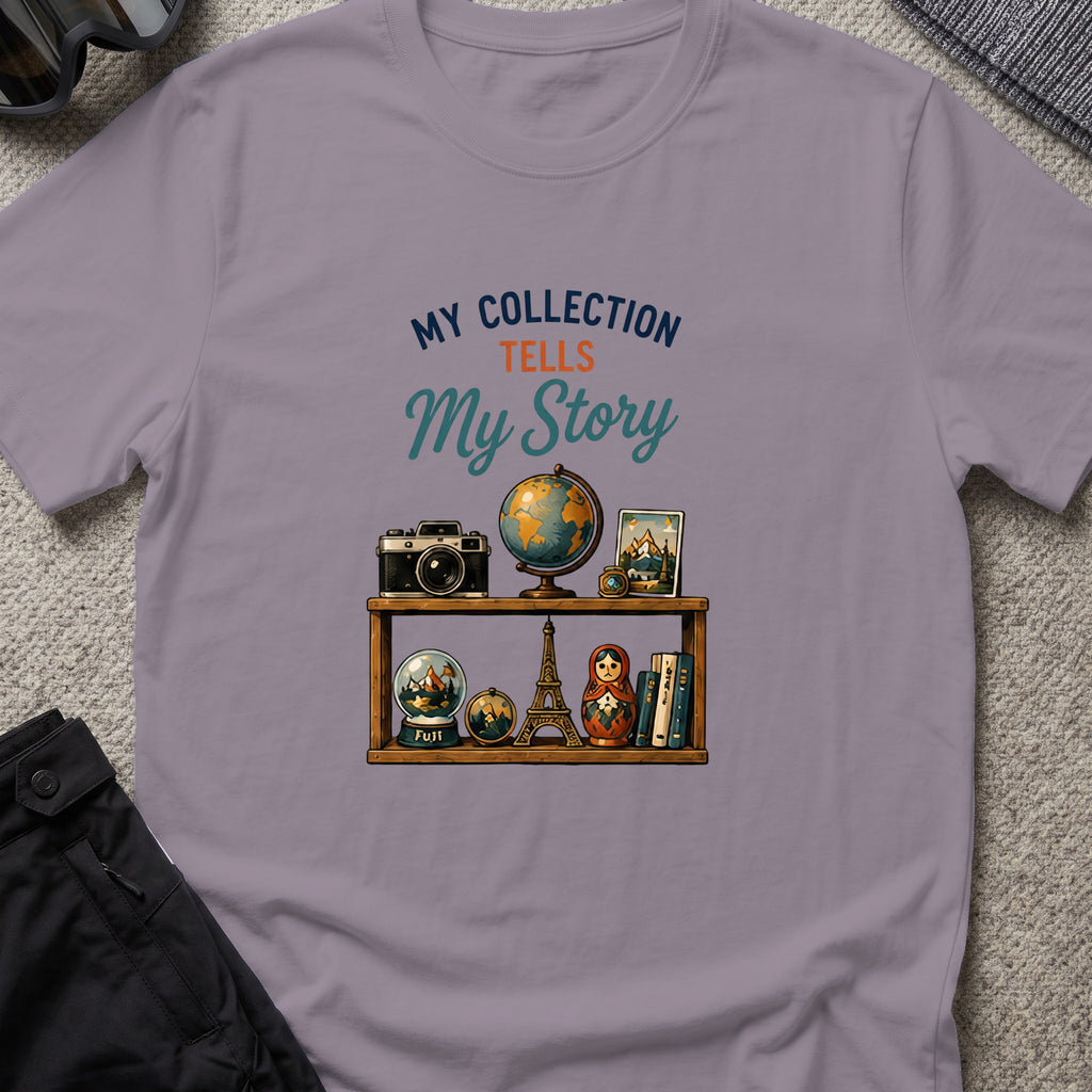My Collection Tells My Story T-Shirt in Paragon, front view.