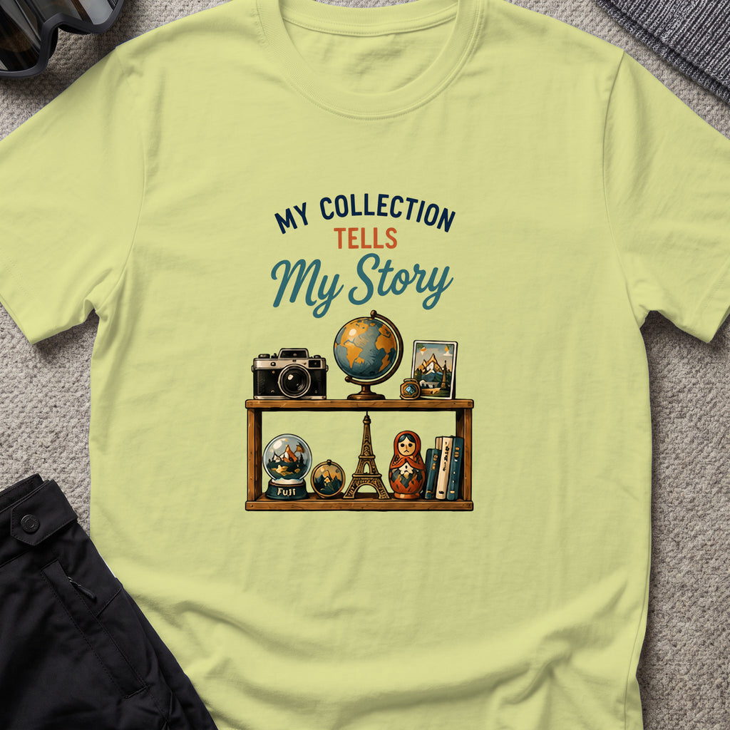 My Collection Tells My Story T-Shirt in Pistachio, front view.