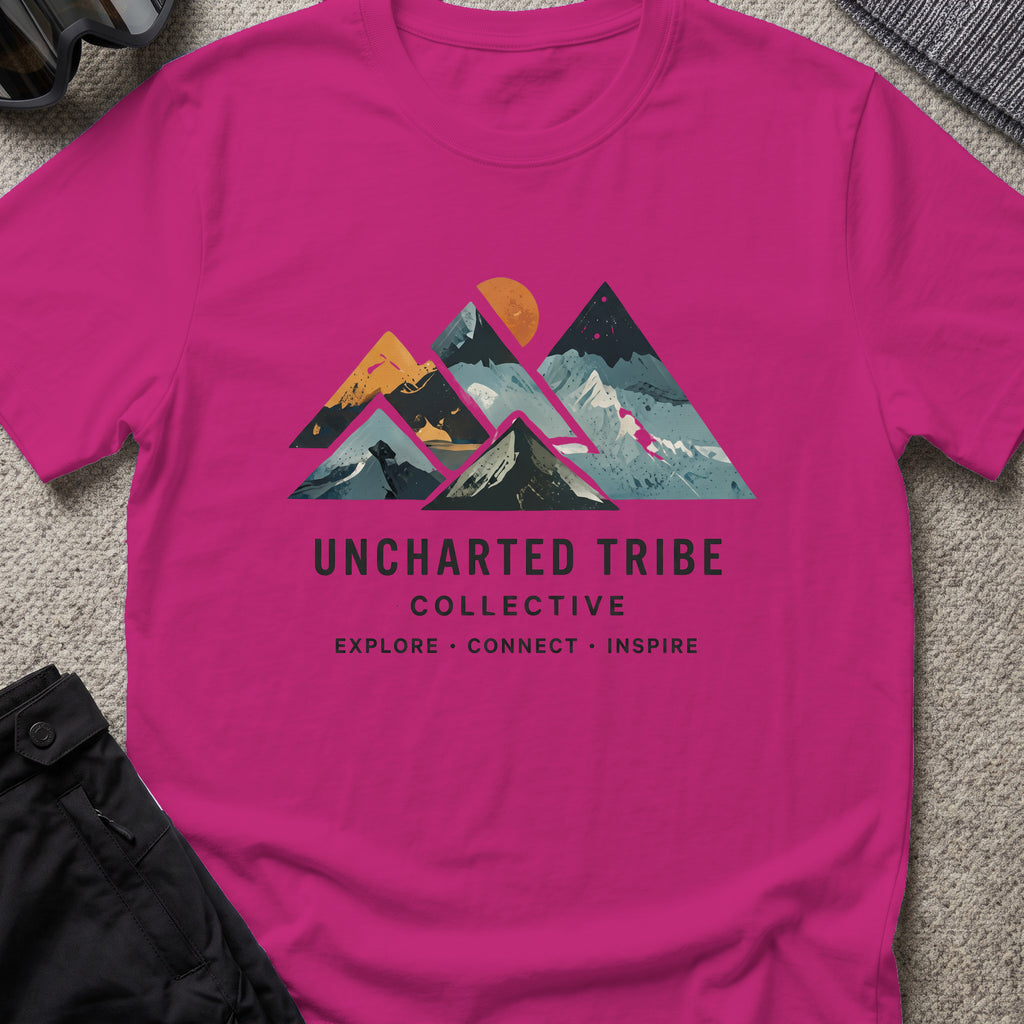Connect and Inspire T-Shirt in Antique Heliconia, front view.