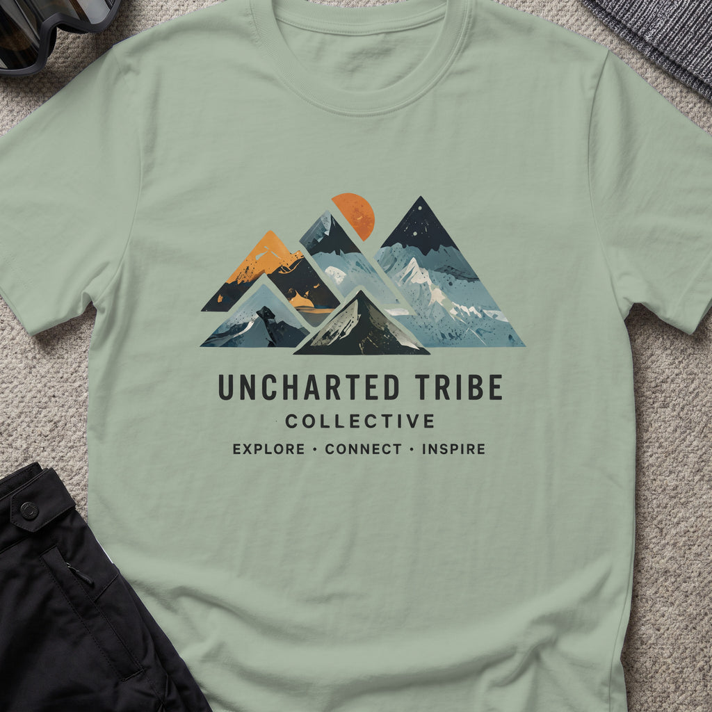 Connect and Inspire T-Shirt in Sage, front view.