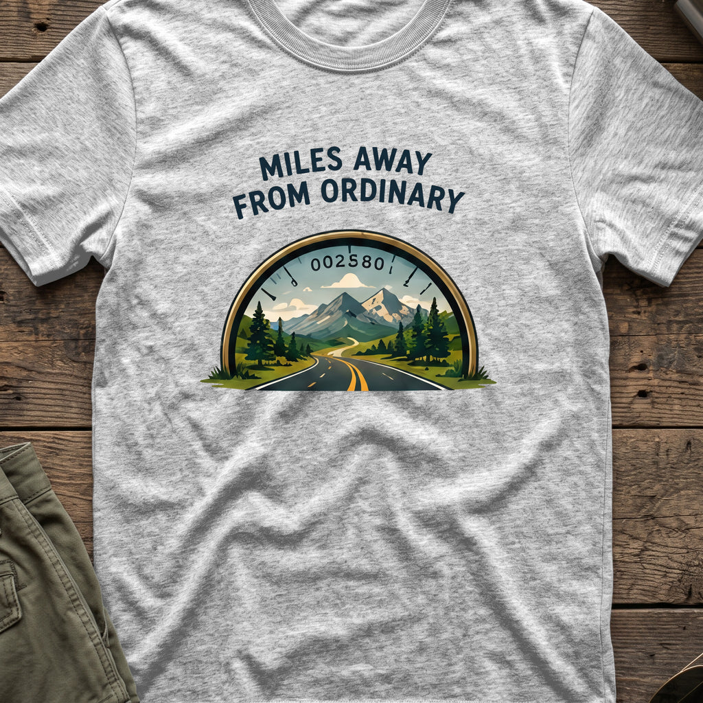 Miles Away From Ordinary T-Shirt in Sport Grey, front view.