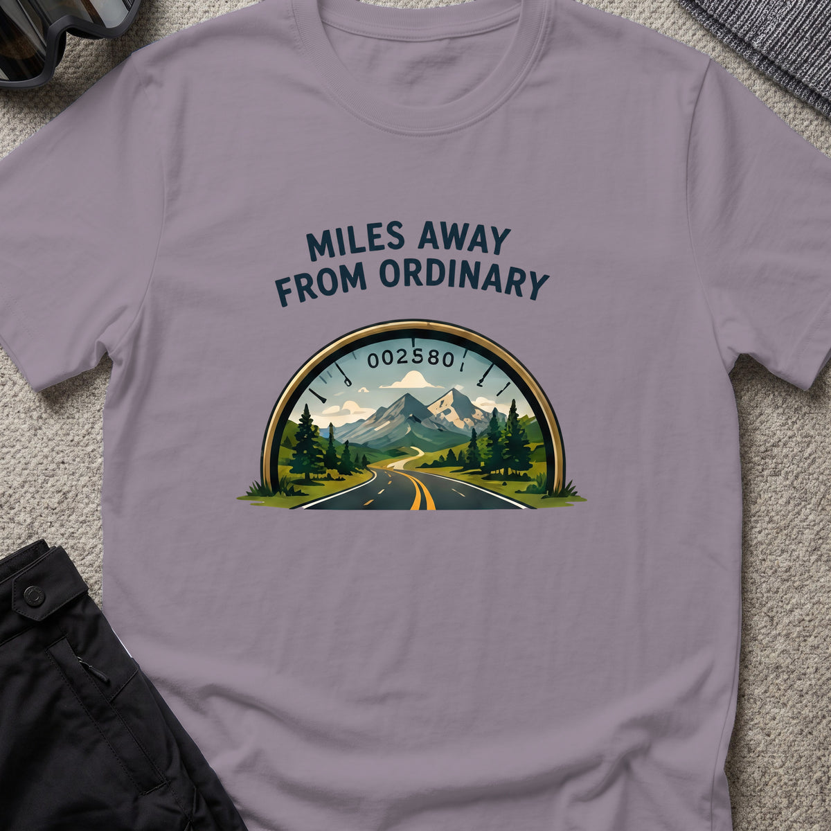 Miles Away From Ordinary T-Shirt in Paragon, front view.