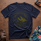 Uncharted Tribe Collective T-Shirt — Mountain Seal in Navy, front view.