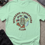 Weekend Adventure Club T-Shirt in Mint Green, front view.