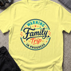 Family Trip in Progress T-Shirt in Cornsilk, front view.