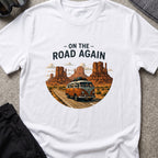 On the Road Again T-Shirt in White, front view.