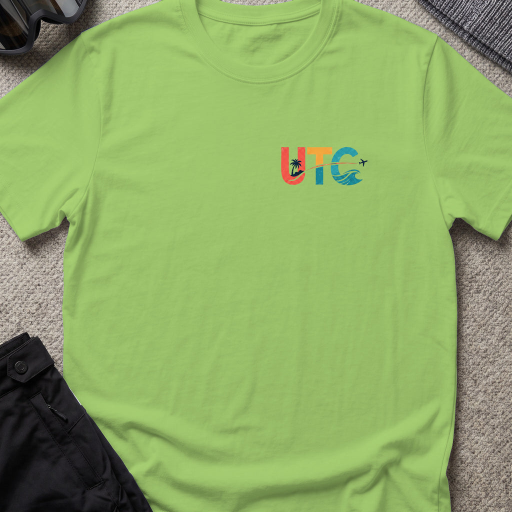 Uncharted Tribe Collective T-Shirt — Shoreline Seal in Lime, front view.
