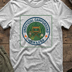 Unofficial Campground Manager T-Shirt in Sport Grey, front view.