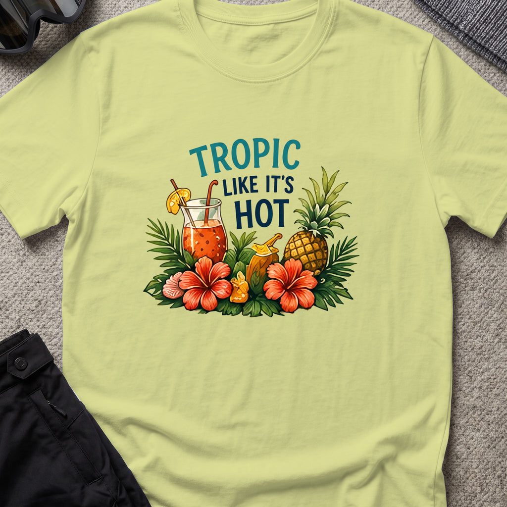 Tropic Like it's Hot T-Shirt in Pistachio, front view.