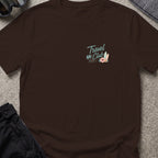 Travel Club T-Shirt in Dark Chocolate, front view.