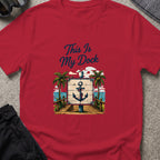 This Is My Dock T-Shirt — Anchor in Antique Cherry Red, front view.