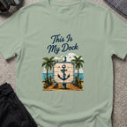 This Is My Dock T-Shirt — Anchor in Sage, front view.