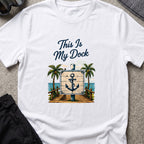 This Is My Dock T-Shirt — Anchor in White, front view.