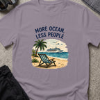 More Ocean Less People T-Shirt in Paragon, front view.