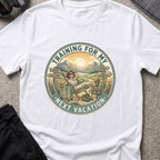 Training for My Next Vacation T-Shirt in White, front view.