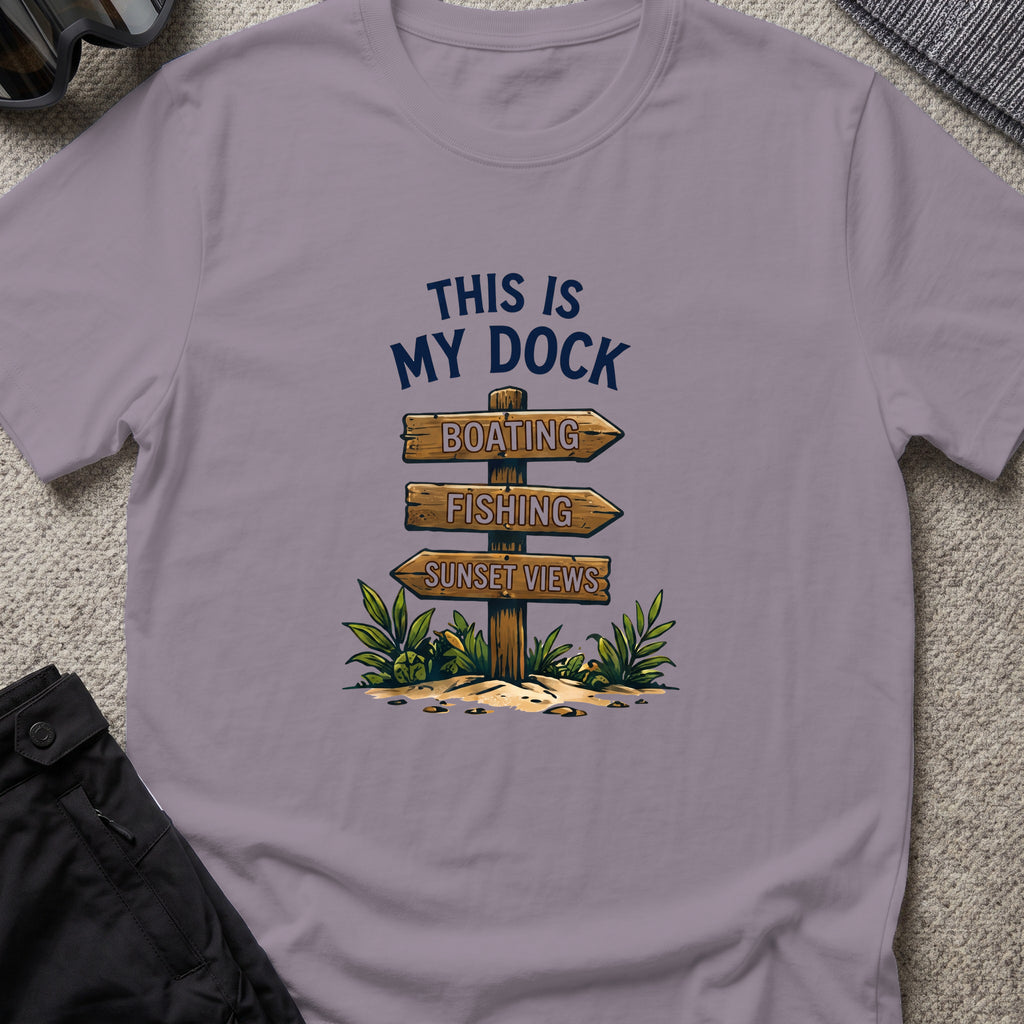 This Is My Dock T-Shirt — Signpost in Paragon, front view.