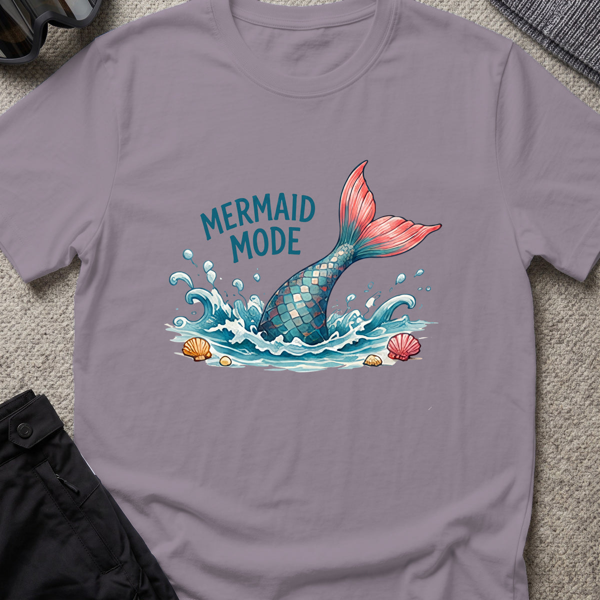 Mermaid Mode T-Shirt in Paragon, front view.