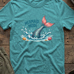 Mermaid Mode T-Shirt in Heather Galapagos Blue, front view.