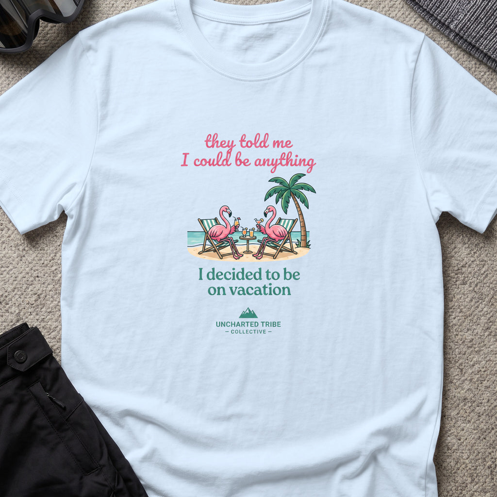 I Can Be Anything T-Shirt in Light Blue, front view.