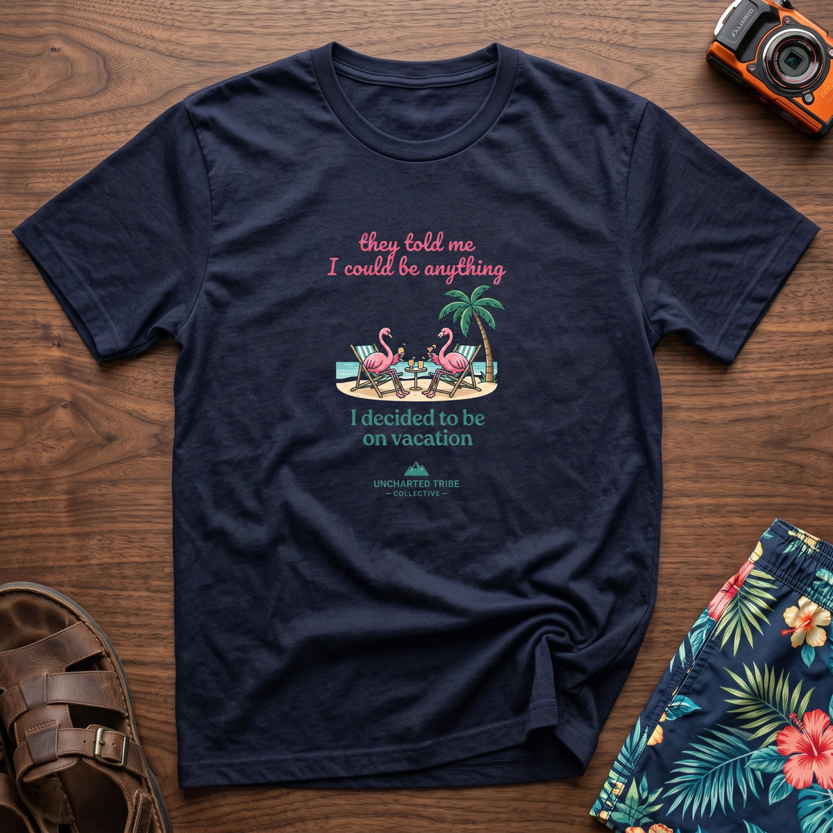I Can Be Anything T-Shirt in Navy, front view.
