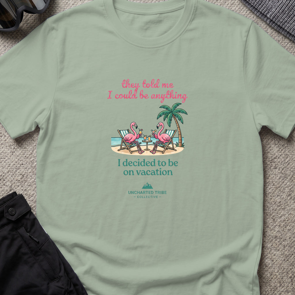 I Can Be Anything T-Shirt in Sage, front view.